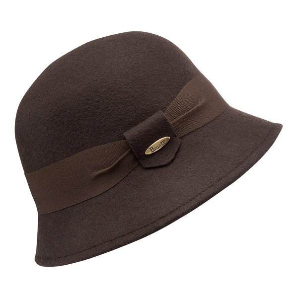 Bronte winter Cloche hat - Natalie - black- packable hat
