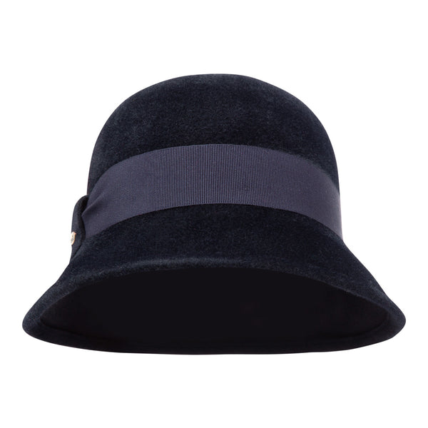 Bronte winter Cloche hat - Natalie in black, rollable travel hat