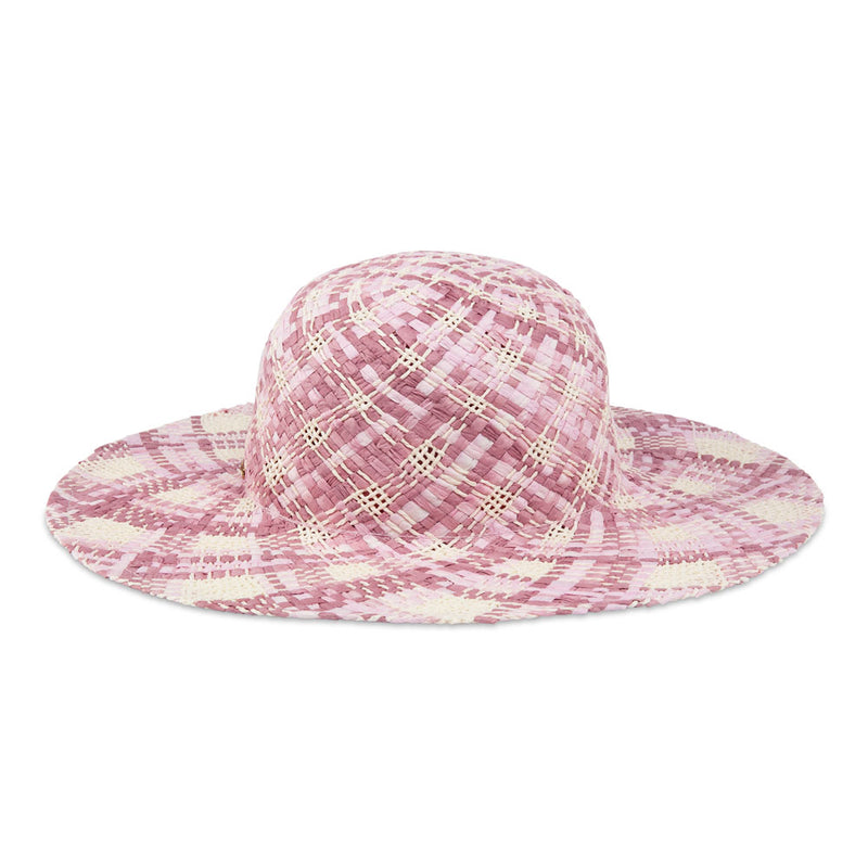 Wide brim hat - Rik - Pink/white