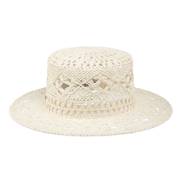 Bronte-summer boater hat for women Rubi in ivory