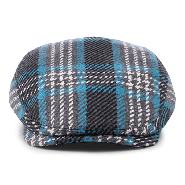 Flat Cap-Tommy with long peak-blue-grey-wool-blend