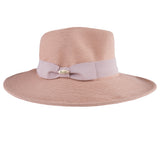 Bronté hats - Veronique - Wide brim fedora hat - Dusty pink - Ribbon - UPF50