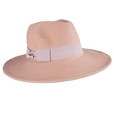 Bronté hats - Veronique - Wide brim fedora hat - Dusty pink - Ribbon
