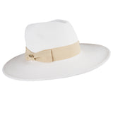 Bronté hats - Veronique - Wide brim fedora hat - Nude ribbon - UPF50