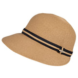 Bronte-Linda-summer-cap-camel with black ribbon,SPF50,OSFA
