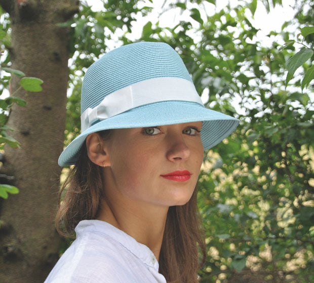 Fisher hat-braided straw trilby sun hat-ivory-OSFA-rollable