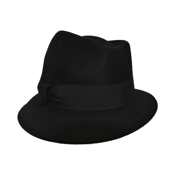 Bronte wool felt winter Trilby hat for women - Jade - black