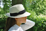 Fedora hat - Josephine - ivory - black ribbon - Travel hat