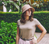 Cap - Linda -  coral/natural - travel hat