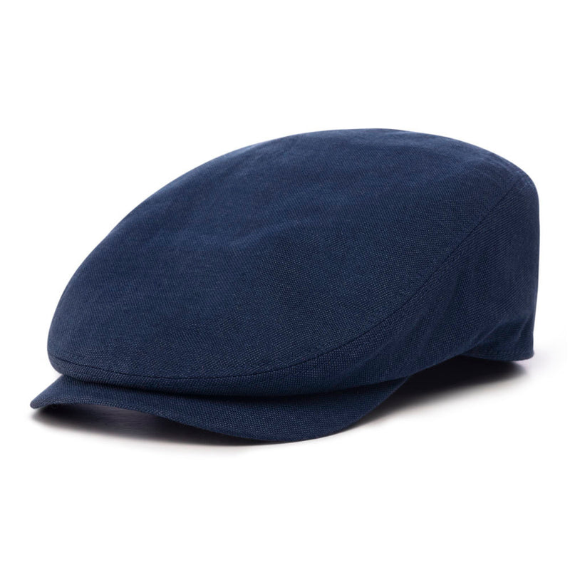 Bronte-Flat cap Tommy in navy blue linen