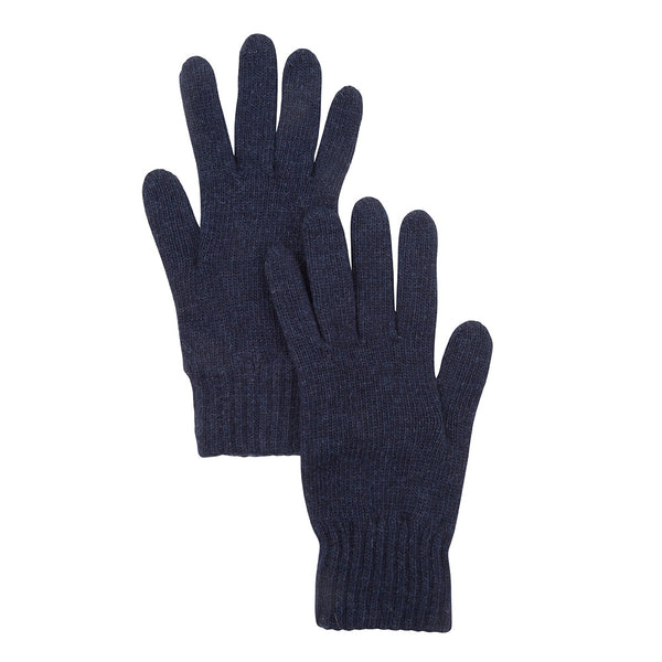 Navy Knitted Wool Gloves