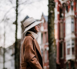 Bronte-asymetric Fedora hat for women Frederique - wool felt-made in Italy